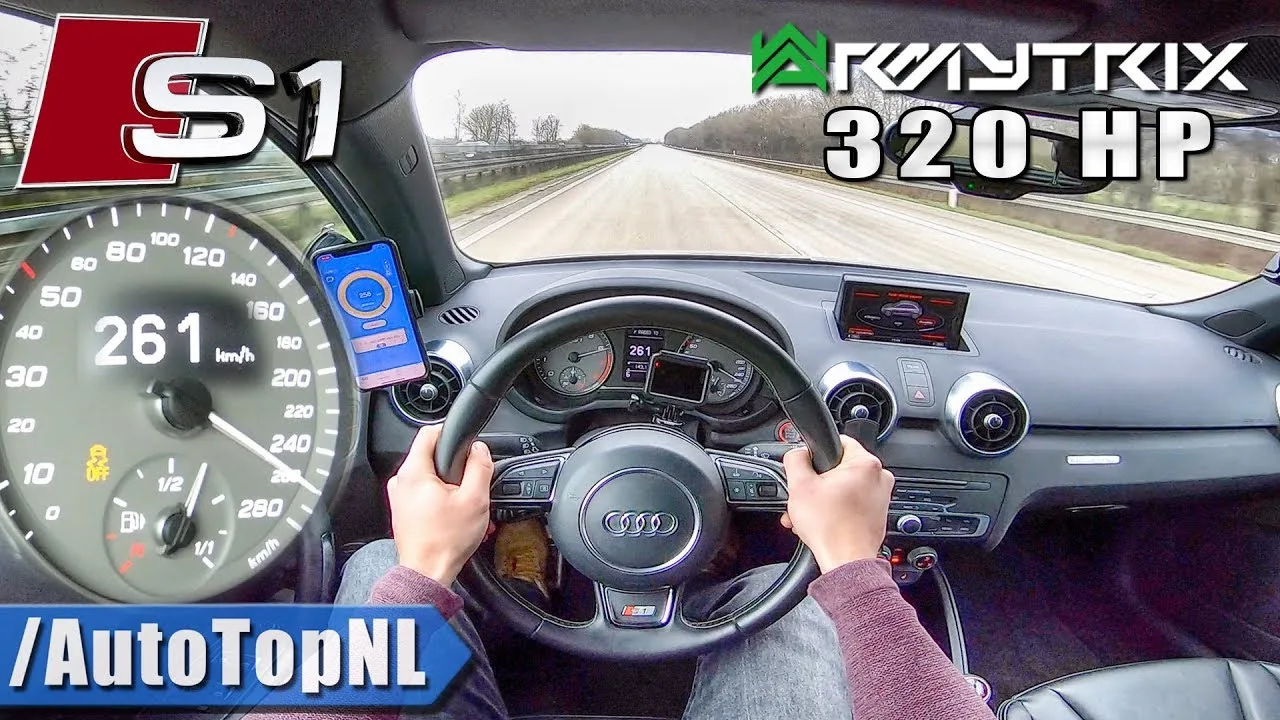 AUDI S1 320HP AUTOBAHN POV 261km/h VITESSE MAXIMALE par AutoTopNL