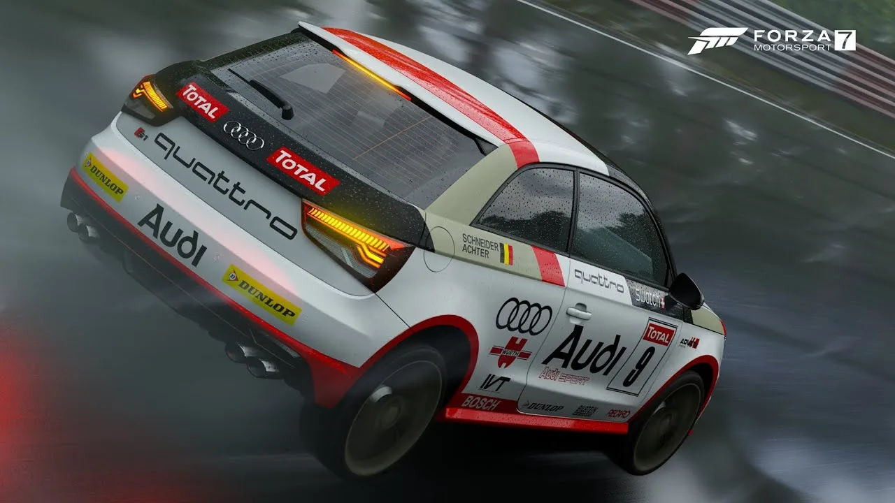 Audi S1 ​​2015 autour du nurburgring avec un lap humide Forza Motorsport 7