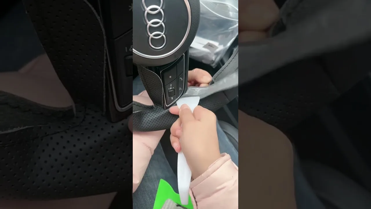 Steering wheel cover for Audi A1 #car #automobile #interiordesign #diy #handmade #installation