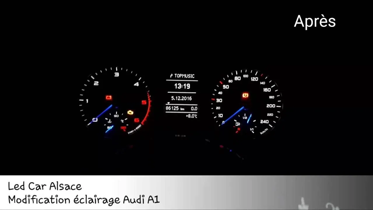 Audi A1 en blanc/bleu – Led Car Alsace (HD)