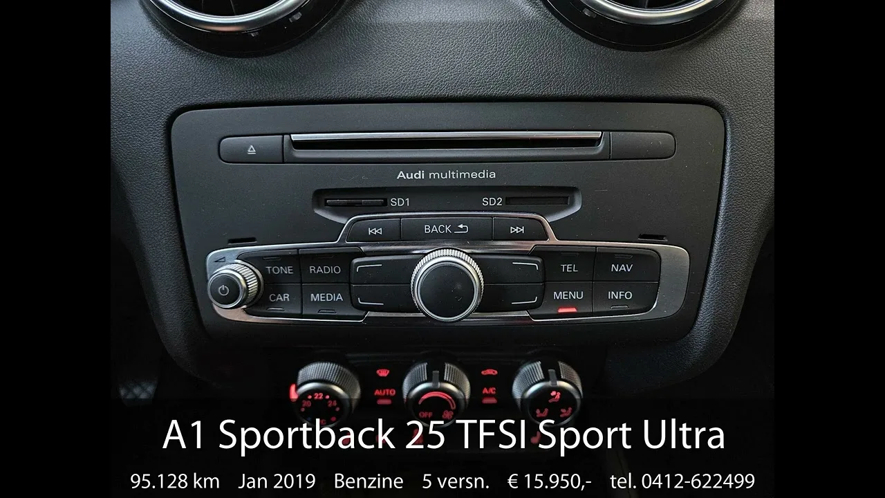 Audi A1 Sportback 25 TFSI Sport Ultra / Apple Carplay / SATS SPORT / CLIMAT CONT./APAREENNES./STOELV