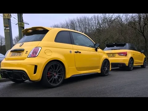 Revue hilarante de l’Audi S1 ​​contre l’Abarth 695 Biposto avec vue à travers une vitre