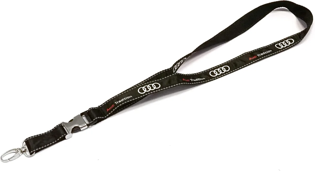 Audi A8-8271 Lanière pour porte-clés avec logo traditionnel Noir, Noir, Taille unique, Classique