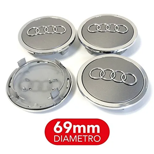 Lot de 4 cache-moyeux compatibles pour voitures, 69 mm, jantes en alliage enjoliveurs A++