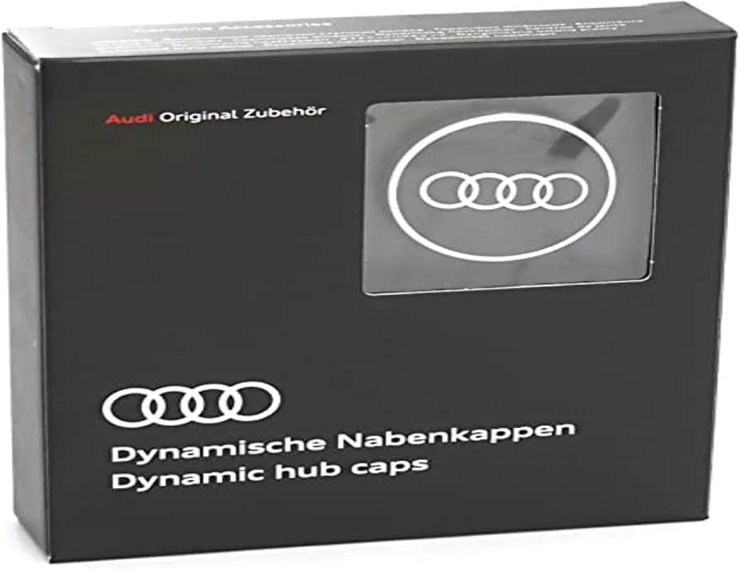 Audi 4M8071006A Lot de 4 caches centraux dynamiques, noir/argent