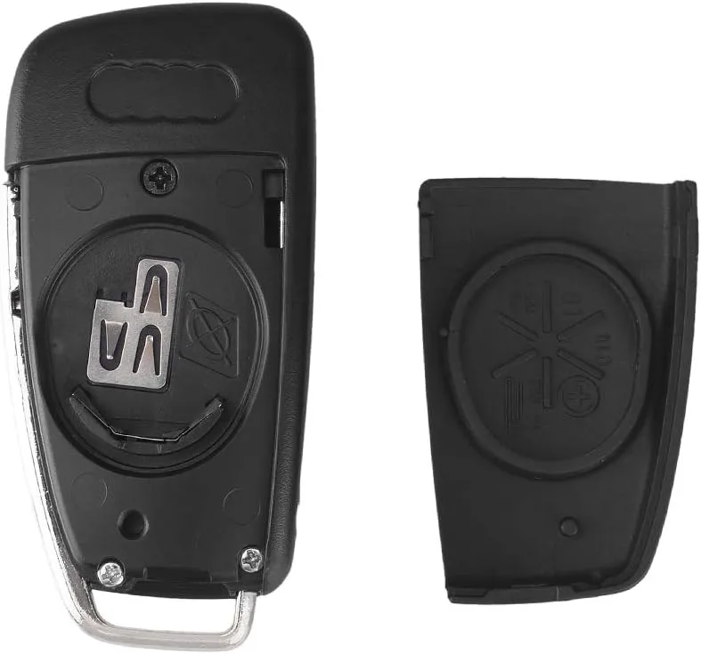 Tedkine Étui à clé pliable compatible avec clé de voiture Audi sans piles de transpondeur électronique – Noir