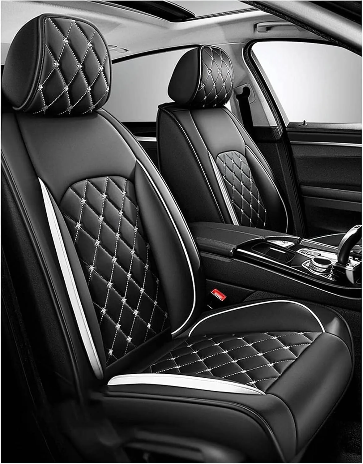Housse de siège de voiture en cuir pour Audi Q4 e-Tron SUV 2021 2022 2023 2024, housses de siège en cuir respirant et avant et arrière, protection de siège en cuir imperméable et respirant – 5 places
