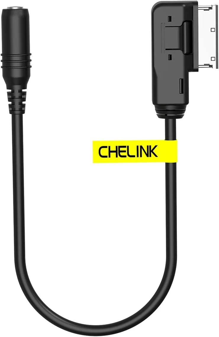 CHELINK Adaptateur de câble d’interface musicale AMI vers femelle 3,5 mm pour Audi, cordon jack stéréo pour téléphones, écouteurs, haut-parleurs, tablettes, lecteurs MP3 et autres