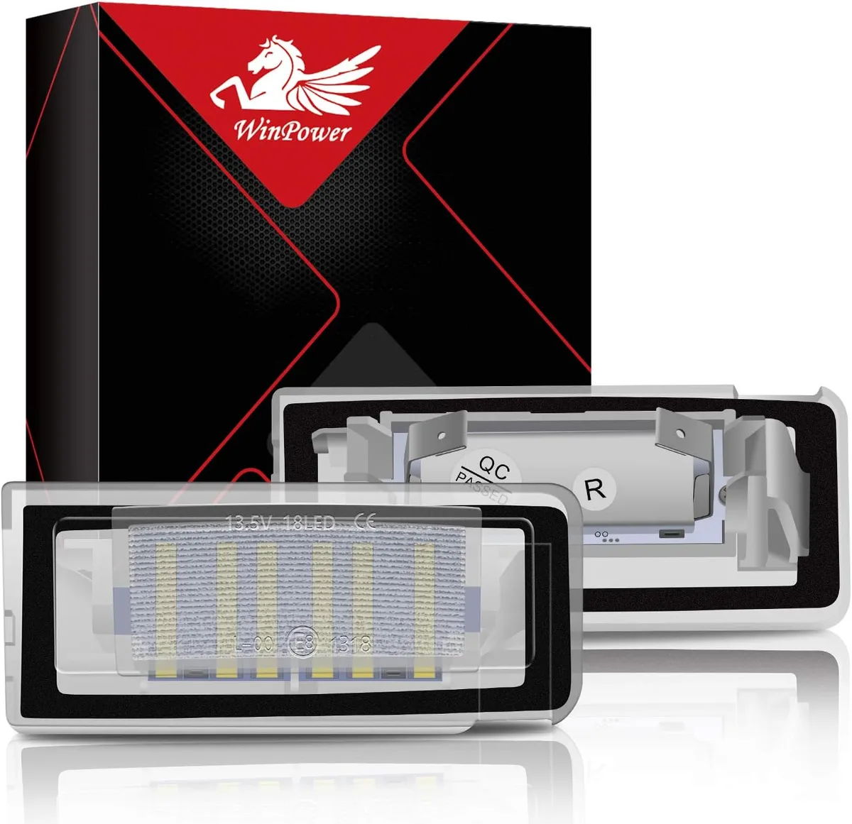 WinPower Éclairage de plaque d’immatriculation LED compatible avec Audi TT 18SMD sans erreur, 2 pièces