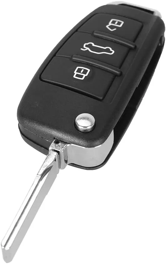 Coque de clé pour Audi A1 A3 A4 A6 Q3 Q7 R8 RS4 S3 S4 S6 TT – Clé télécommande 3 boutons Plip avec lame Phonillico®