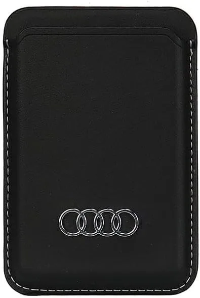 Audi Portefeuille en Cuir Synthétique avec Fente pour Cartes Noir AU-MSCH-Q3/D1-BK, Noir, Moderne, Minimaliste