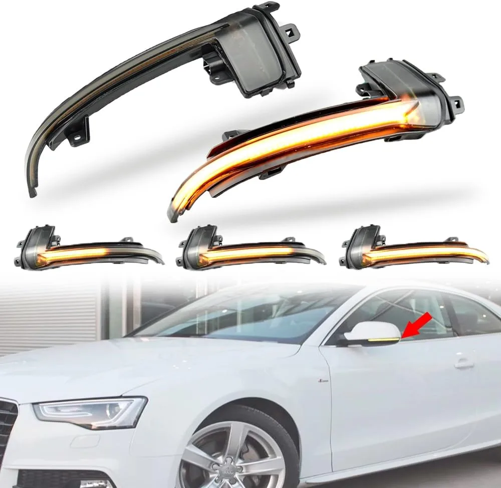 MKptopia Clignotant de rétroviseur de voiture LED dynamique compatible avec Au-di A4 A5 B8.5 S5 A3 8P B8.5 RS3 RS4 RS5