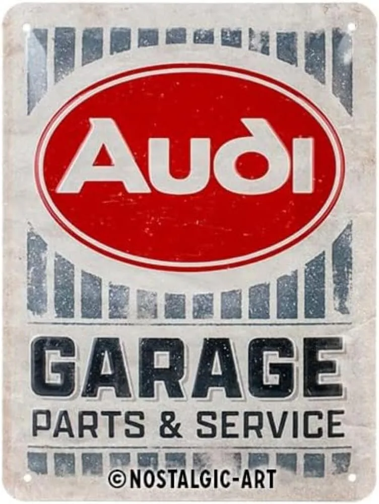 Plaque Audi vintage métal 15x20cm