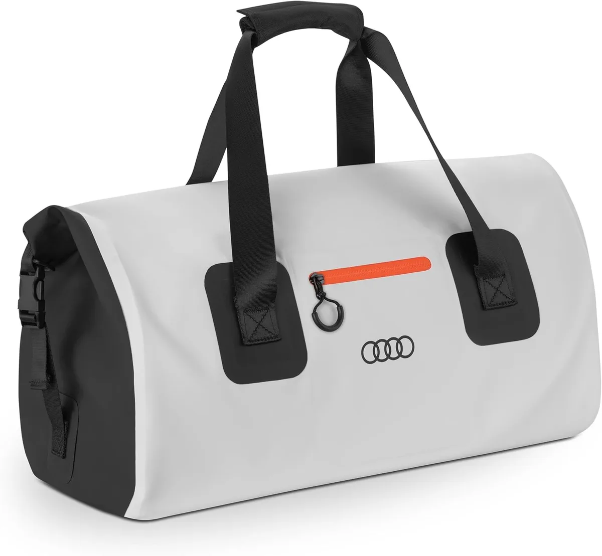 Audi 3152400800 Duffle Bag Sac de Voyage étanche avec Anneaux Logo Gris, Gris Clair, Taille Unique, Sac de Voyage