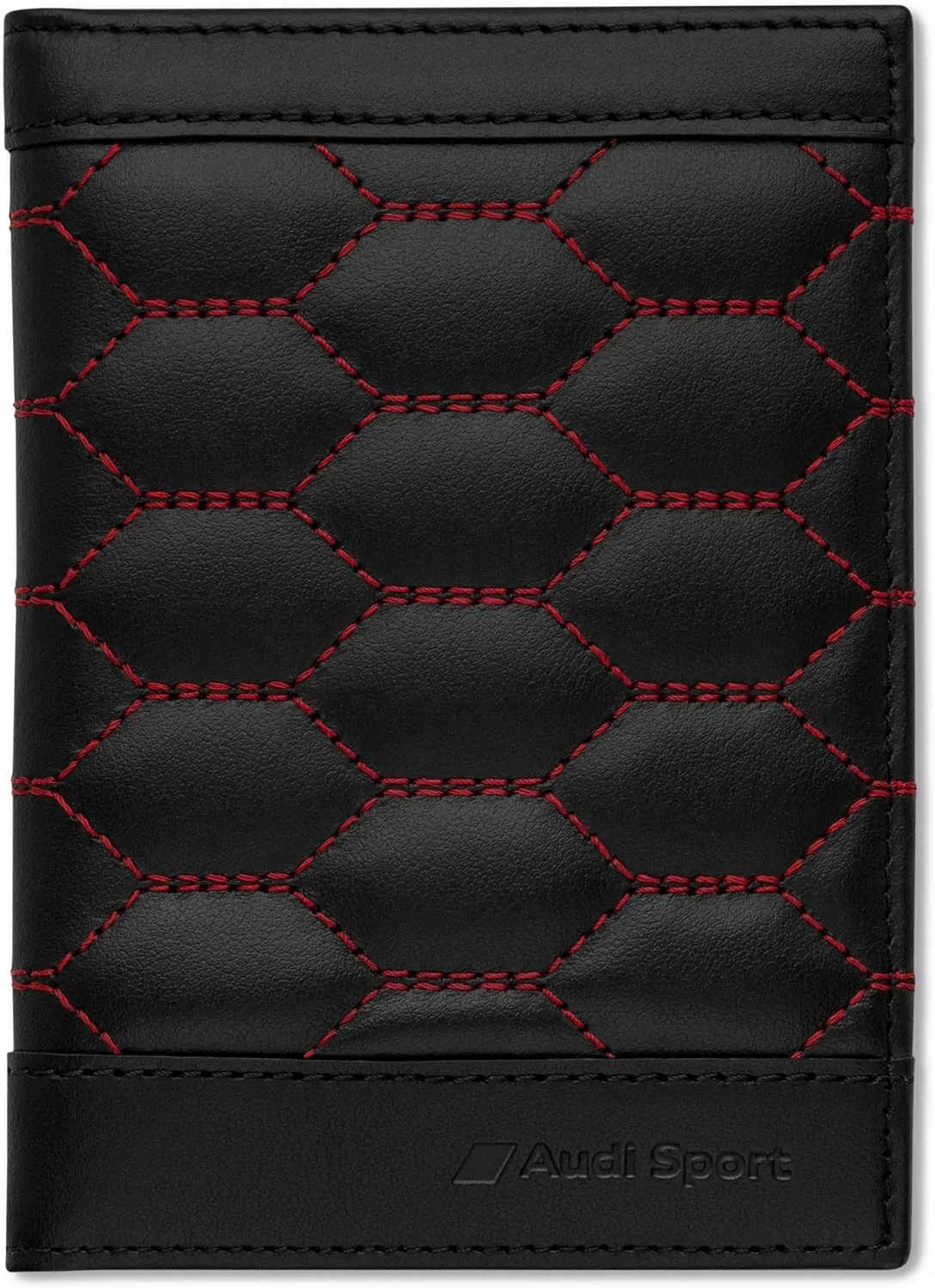 Audi collection 3152201500, Etui de Protection RFID en Cuir pour Carte de Véhicule Noir/Rouge Motif Audi Sport Unisexe, Taille Unique