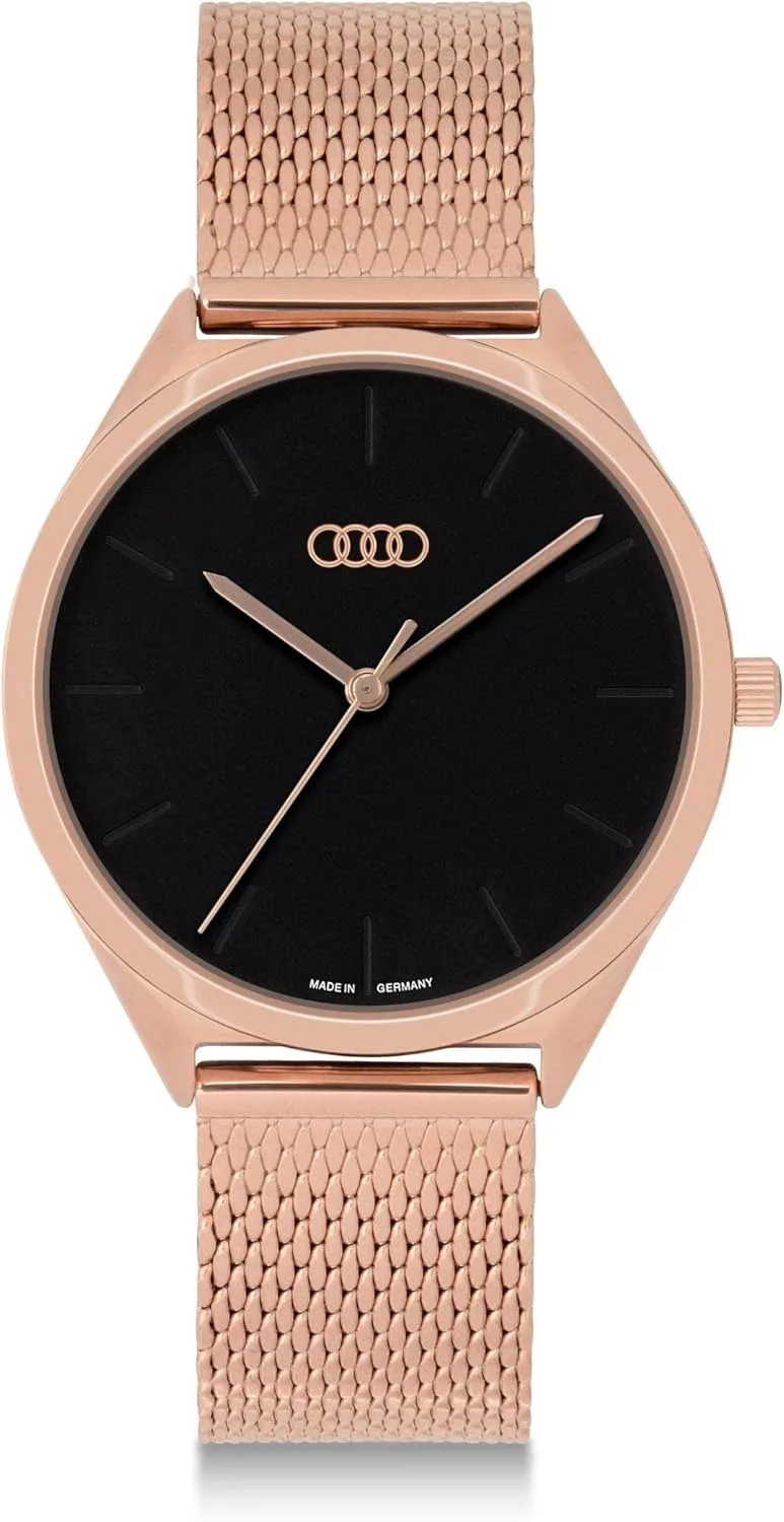 Audi Collection – Montre-Bracelet pour Femme, Or Rose/Noir 3102200400