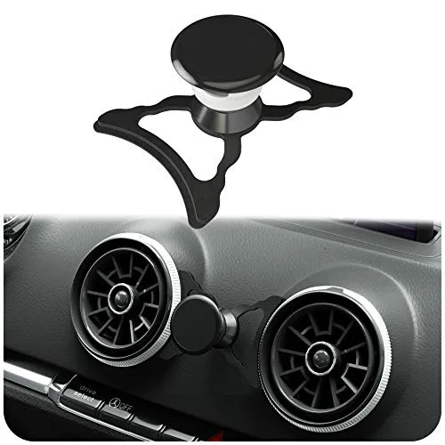 innoGadgets Support magnétique pour téléphone Portable Audi A3/S3/RS3 | Support Universel pour Smartphone, GPS et Tablette | Montage Facile | Réglable à 360° visibilité optimale | Métal | Noir