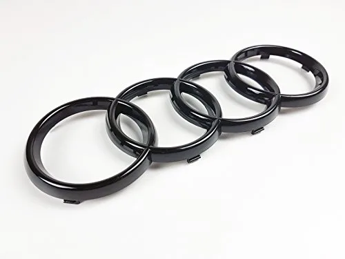 Just German Parts 4H0853605B Emblème logo noire brillante avant, grille anneaux emblème logo 285 mm