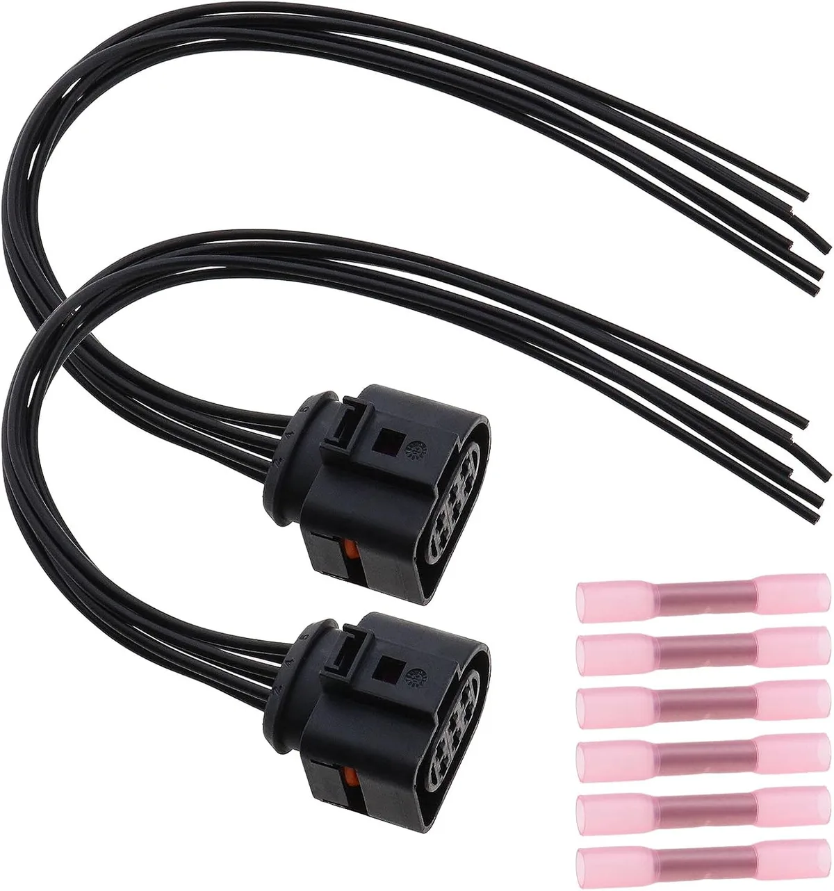 Paquet de 2 faisceaux de câbles de feux arrière de voiture, prise à 6 broches, prise de câble de 30 cm avec 6 x 0,50 mm² – 1,50 mm² 1J0973733 compatible avec Audi TT Mk 2 2006-2012