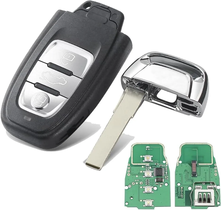 Clé de voiture à 3 boutons, 868 MHz, pour Audi A4 A5 A6 A7 Q5 Q7 Q8 RS SQ, coque avec batterie