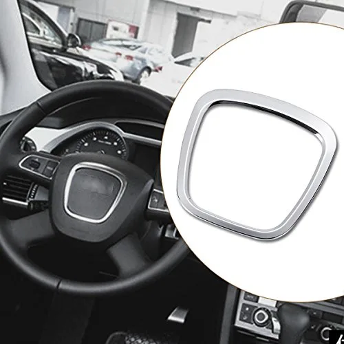 Alamor Garniture d’emblème de Corps d’autocollant de Volant de Voiture d’alliage d’aluminium pour Audi A3 / A4 / A5 / Q5 / Q7