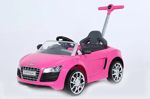 ROLLPLAY Voiture à Pousser Évolutive avec Repose-Pieds Réglables, À partir de 1 An, Jusqu’à 20 kg, Audi R8 Spyder, Rose