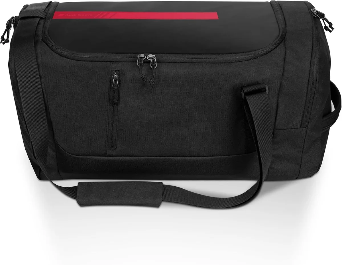 Audi 3152200500 Sac de sport noir avec inscription Audi Sport rouge