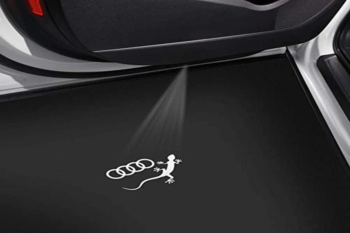 Audi 4G0052133K Éclairage d’entrée à LED Projection Éclairage d’entrée Projecteur, Anneaux avec Gecko