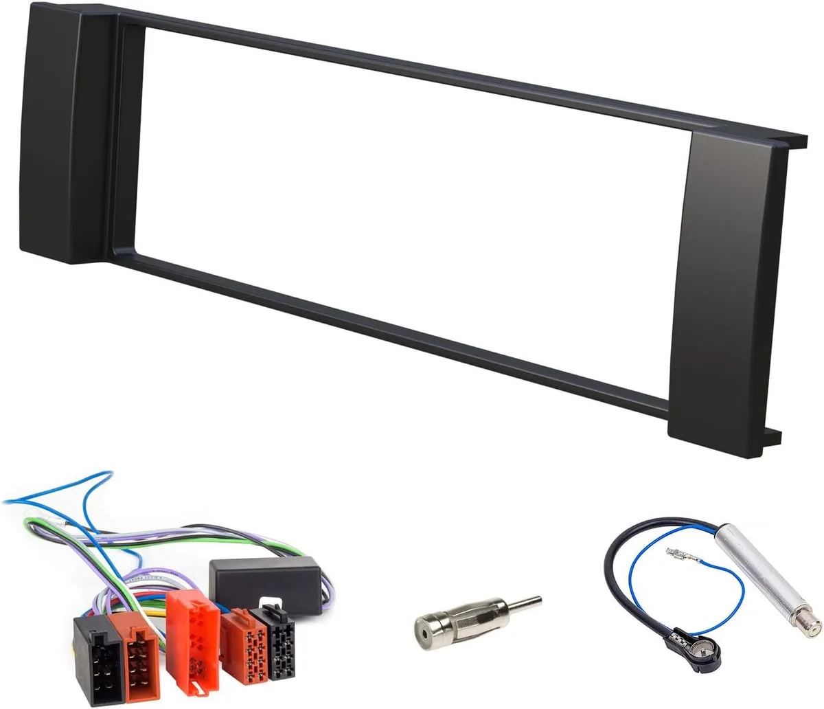 Audioproject A216 – Kit d’installation autoradio pour Audi A3 8L – A6 C5 4B – Façade d’autoradio avec 2 adaptateurs d’antenne DIN ISO Cadre de montage noir