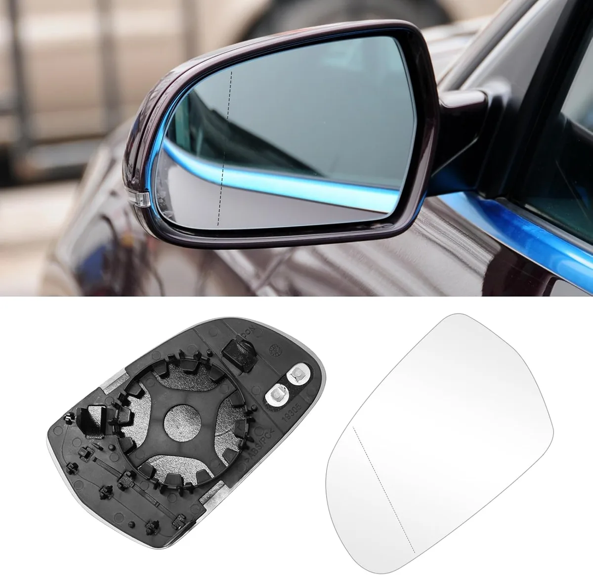 TTCR-II Compatible avec Audi A3 A4 A5 Rétroviseur extérieur réglable en verre A3 8P1/Cabriolet 8P7/Sportback 8PA/A4 8K2 B8/Avant 8K5 B8/A5 8T3/Cabriolet 8F7/Sportback 8TA-Left 8K0857535F
