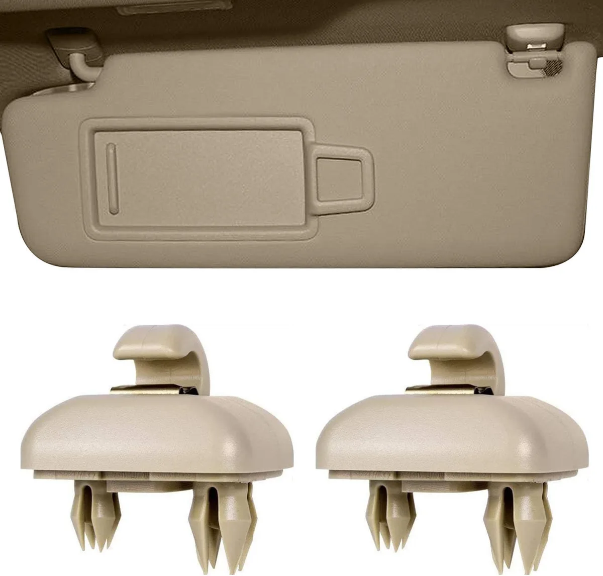 Support de fixation de crochet de pare-soleil intérieur, 2 pièces, Clip de pare-soleil de voiture pour Audi A1 A3 A4 A5 Q3 Q5 8e0 857 562 LA6 LA7 (marron)