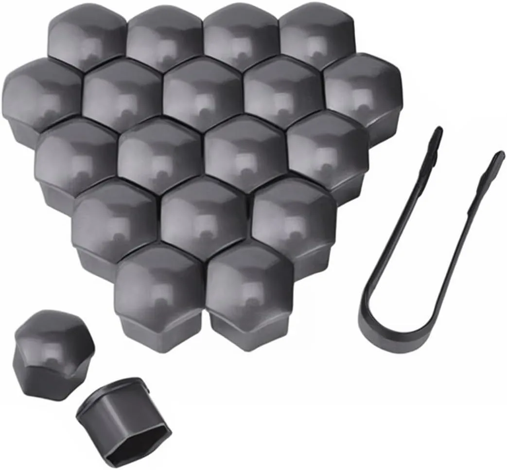 Tomedeks Cache-écrou, cache-écrou 17 mm, cache-écrous en plastique, 20 pièces, durable, avec outil de retrait, pour Audi A3/A4/A5, protège les boulons de roue, donne une apparence soignée