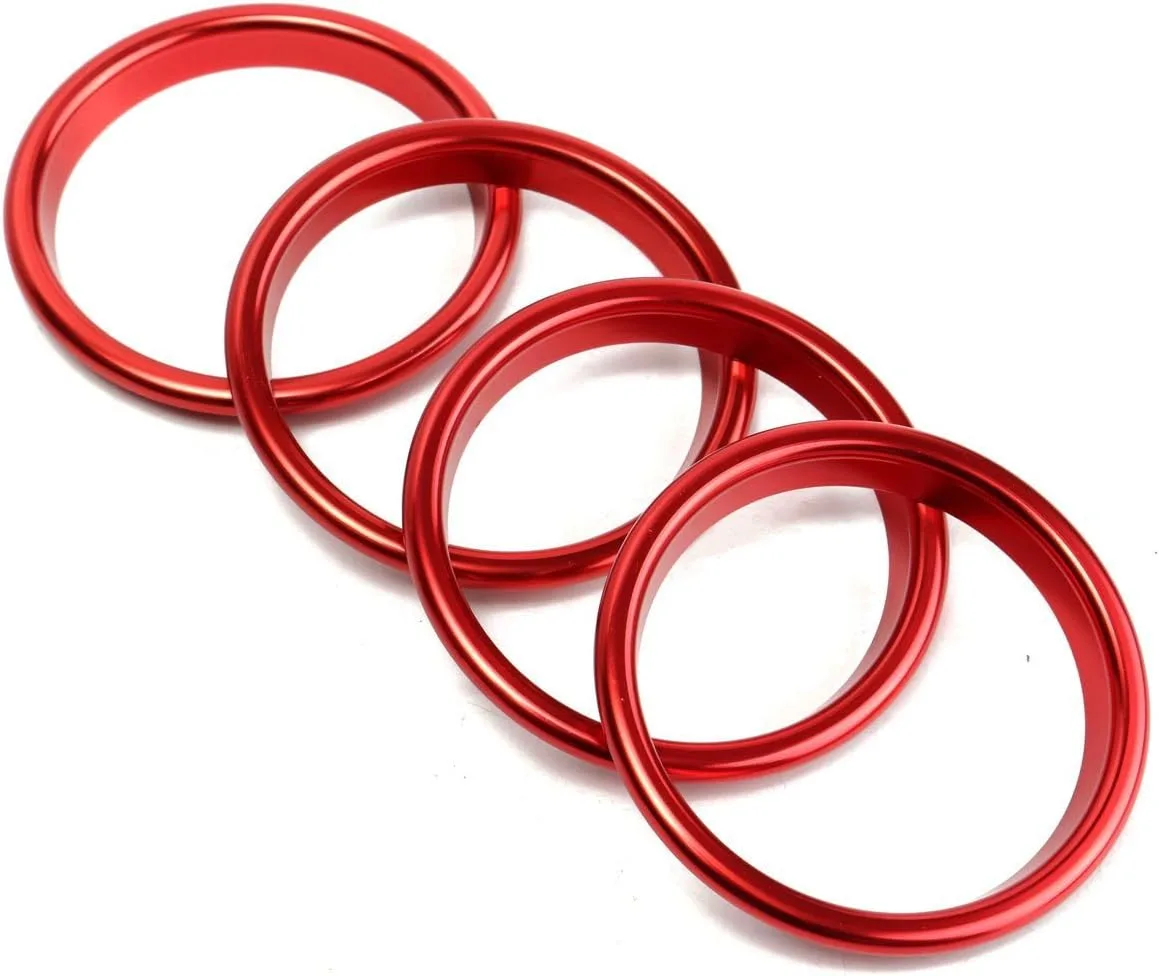 MOMOALA 4 pièces anneaux décoratifs de sortie de climatiseur cercle lumineux rouge pour Audi A3