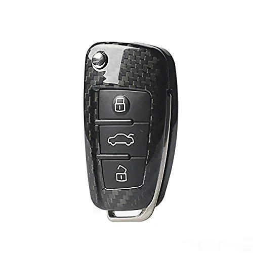 T-carbon étui en Fibre de Carbone à Distance Porte-clés 3 K Highlight Vernis sans clé Housse de Protection pour Audi A1 A3 A4L A6 Q3 Q7 TT S3 S6 Q3
