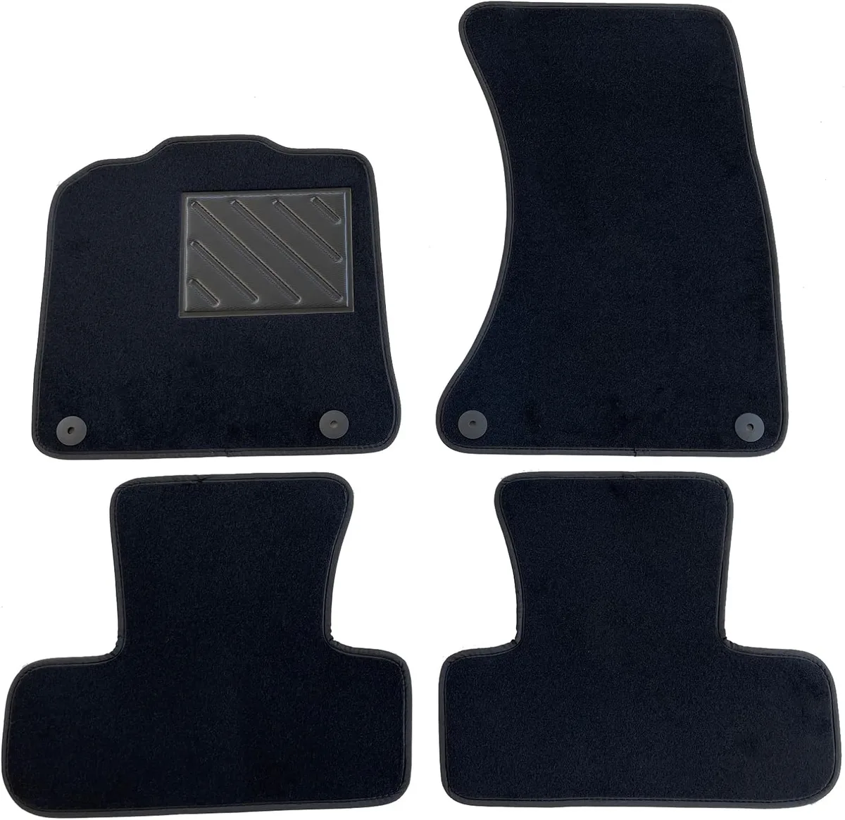 MTC Tapis de sol personnalisés pour Audi Q5 8R 2008-2016, antidérapants, talonnette en caoutchouc renforcé, boutons d’ancrage, noir