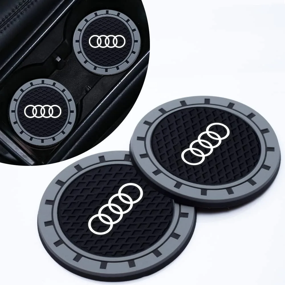 Dessous de verre de porte-gobelet de voiture pour Audi A1 A3 RS3 A4 A5 A6 A7 RS7 A8 Q3 Q5 Q7 R8 série S, dessous de verre antidérapant pour porte-gobelet de voiture, accessoires de porte-gobelet de voiture