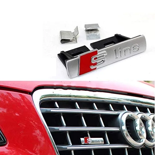 Badge de grille avant de voiture en forme de S Line pour A1/A3/A4L/A5/Q5, décoration de voiture S Line