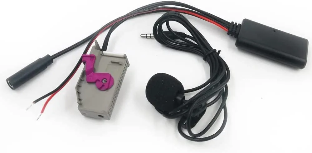 LeHang Adaptateur Bluetooth Aux Musique MP3 Audio Auxiliaire Mains Libres Microphone Filaire Compatible avec Audi A3 A4 A6 A8 TT r8 Rns – E 32pin