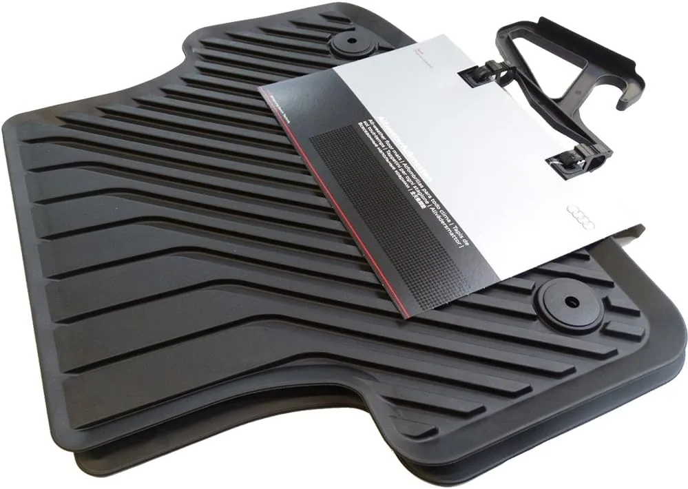 Audi 8V0061511A041 Paire de tapis de voiture arrière à clipser en caoutchouc – Noir