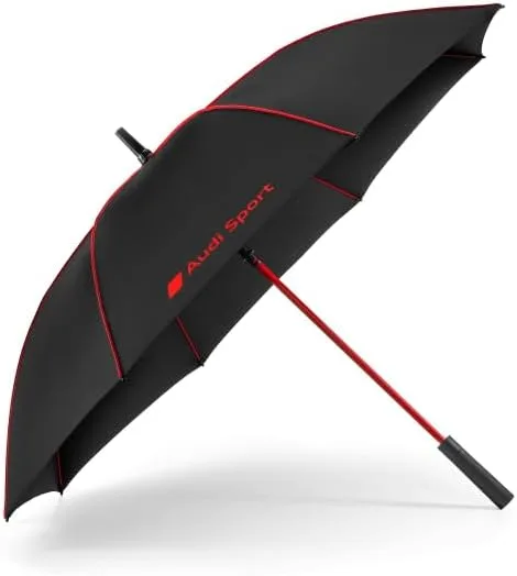 Audi 3122300100 Parapluie Automatique avec Logo Audi Sport Noir/Rouge, Noir, Taille Unique, Moderne