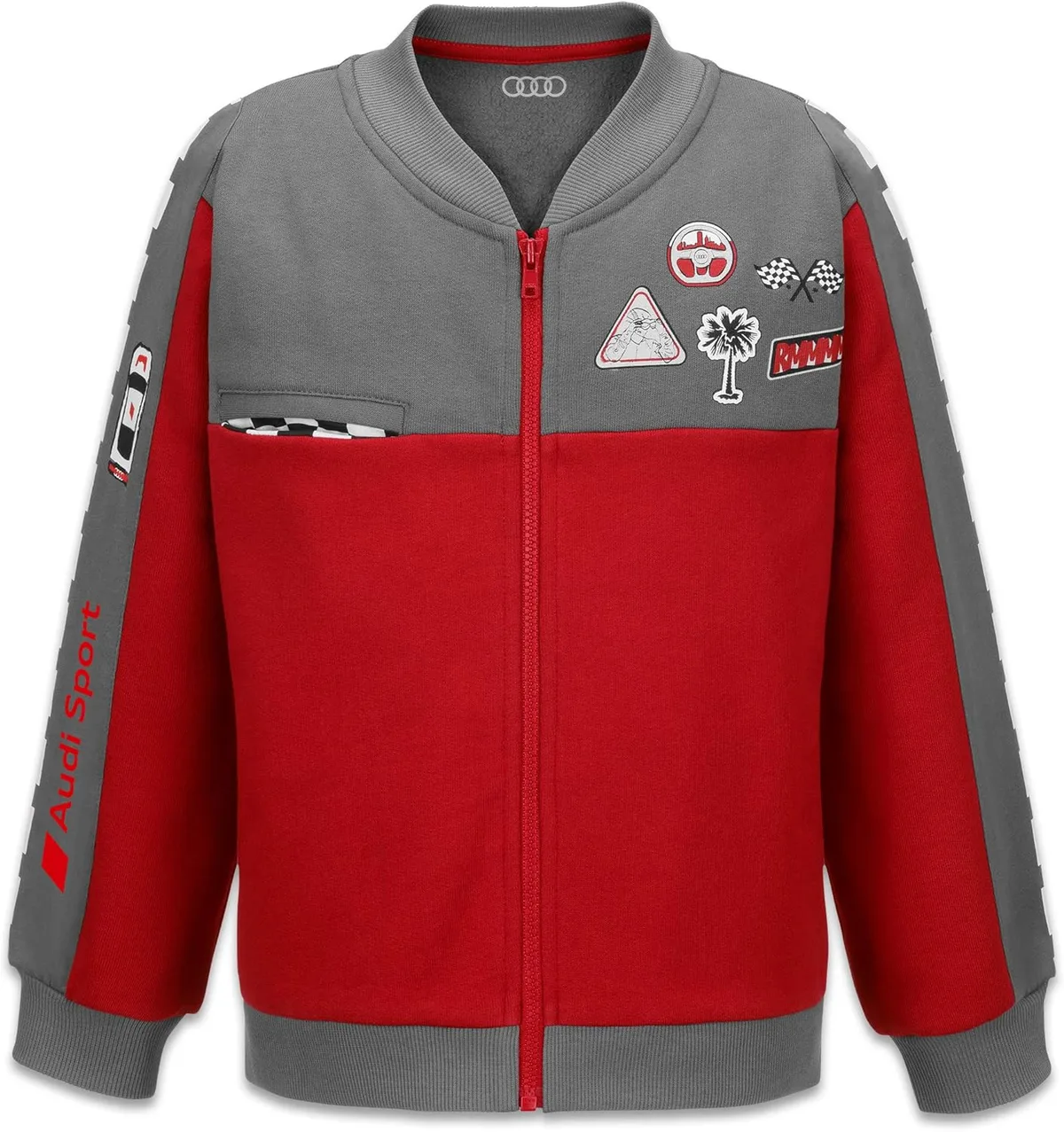 Audi Rouge, Sport Sweat Jacket Racing, Tout-petits, Gris, 110/116, 110-116 Unisexe