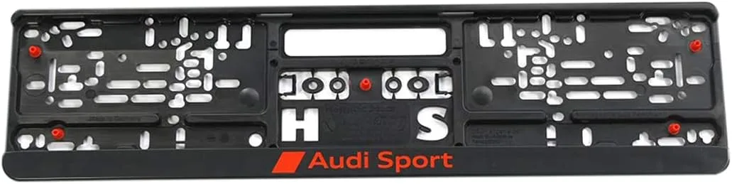 Audi Sport GmbH 3291900100 Support de Plaque d’immatriculation Sport Noir/Rouge, 520 x 110 mm