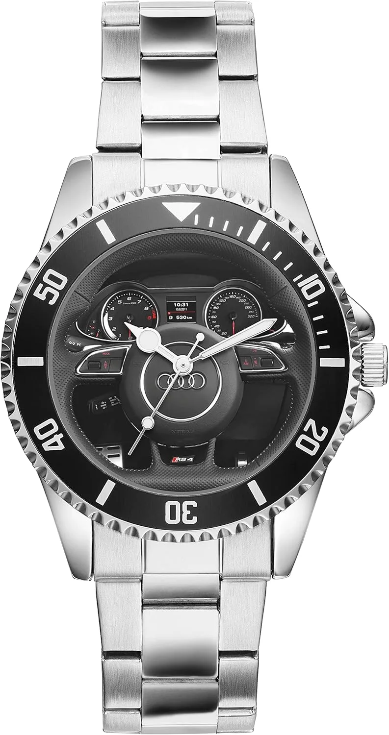 KIESENBERG Montre pour Homme Cadeau pour Les Fans de RS4 Montre-Bracelet analogique à Quartz Cockpit 20944