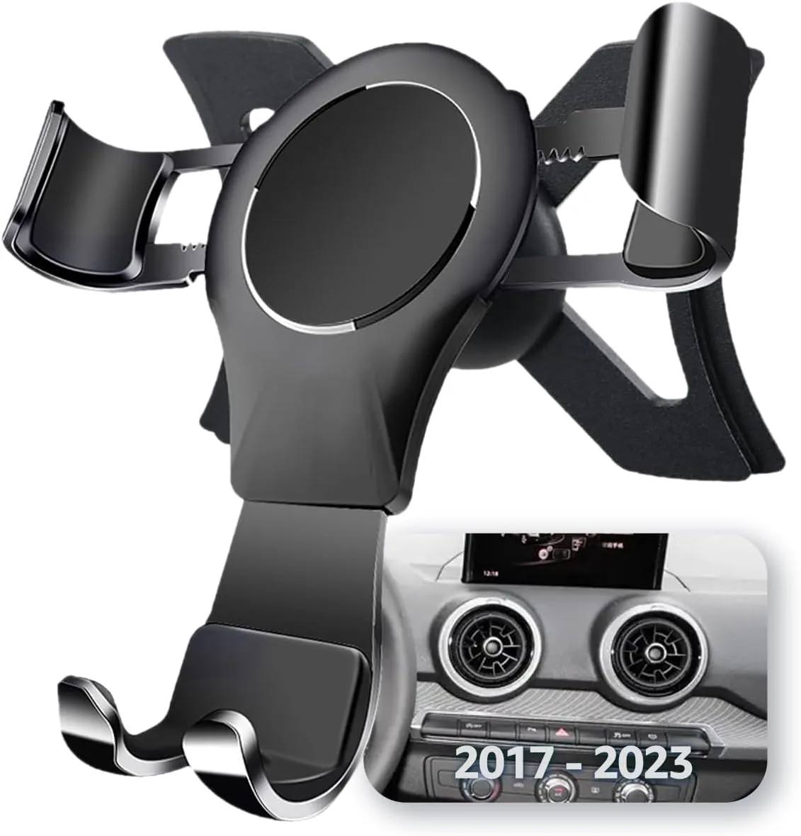 AYADA Support de téléphone pour Audi Q2, support de téléphone portable, design amélioré, verrouillage automatique, stable, facile à installer, SUV 2017, 2018, 2019, 2020