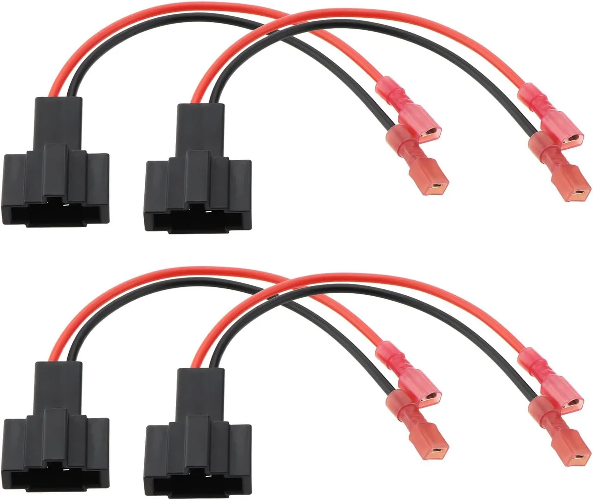 YINETTECH Lot de 4 câbles adaptateurs de haut-parleur pour accessoires automobiles, connecteur de faisceau de câbles compatible avec Audi A4 A6 Q5 Q7 compatible avec Seat Exeo 2008-2013