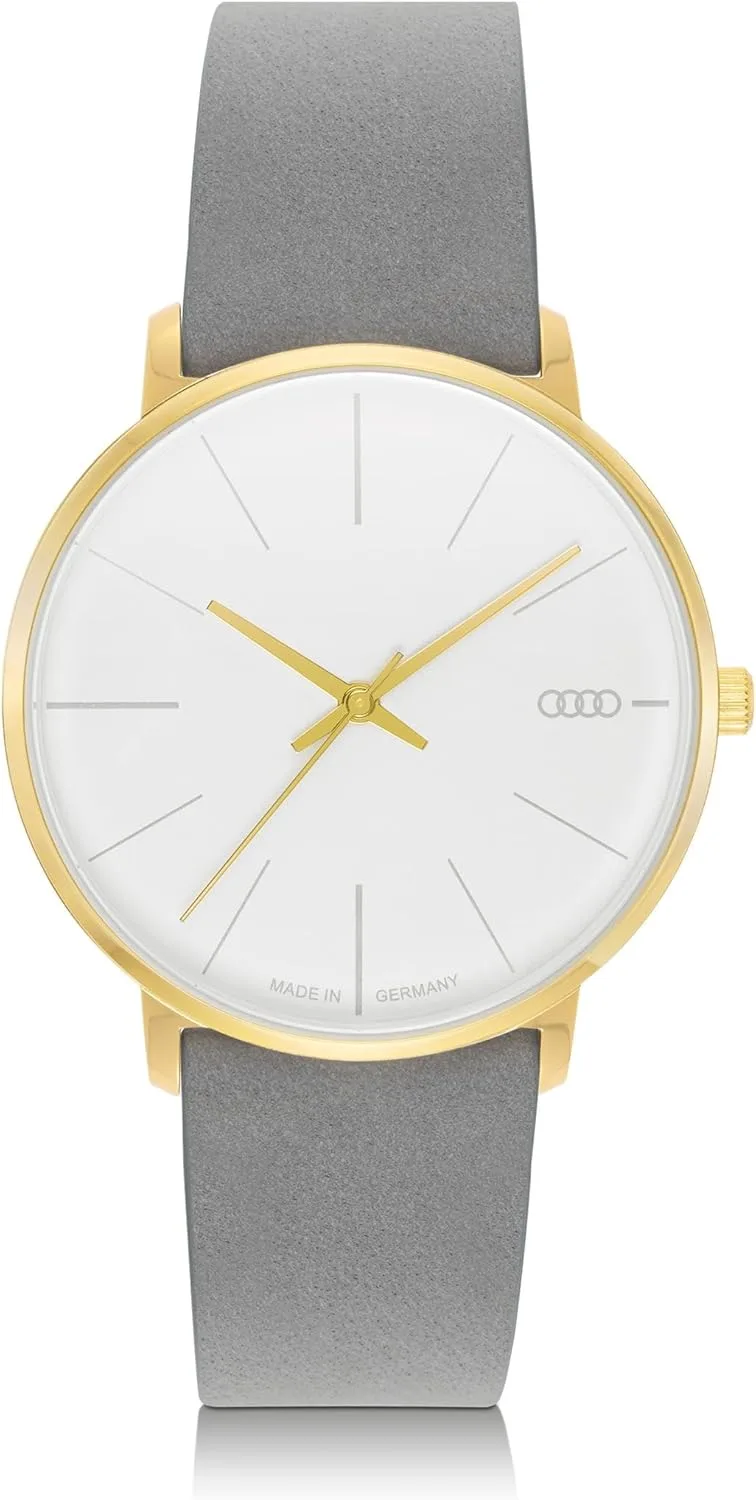 Audi Collection – Montre-Bracelet pour Femme, Or Clair/Blanc/Gris 3102400200