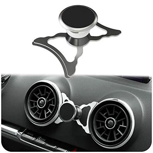 innoGadgets Support magnétique pour téléphone Portable Audi A3/S3/RS3 | Support Universel pour Smartphone, GPS et Tablette | Montage Facile | Réglable à 360° visibilité optimale | Métal | Argent