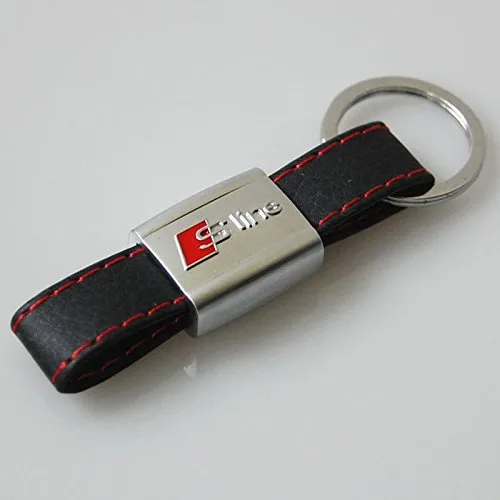 Porte-clés Convient pour Audi S-line Métal chromé et cuir