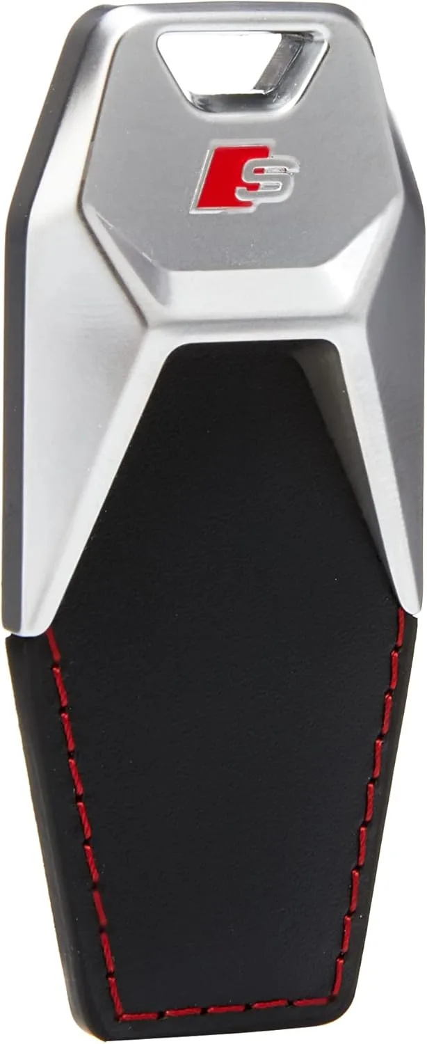 Audi 3181900700 Porte-clés, Argent/Noir, 10,6 x 4,8 x 1,4 cm